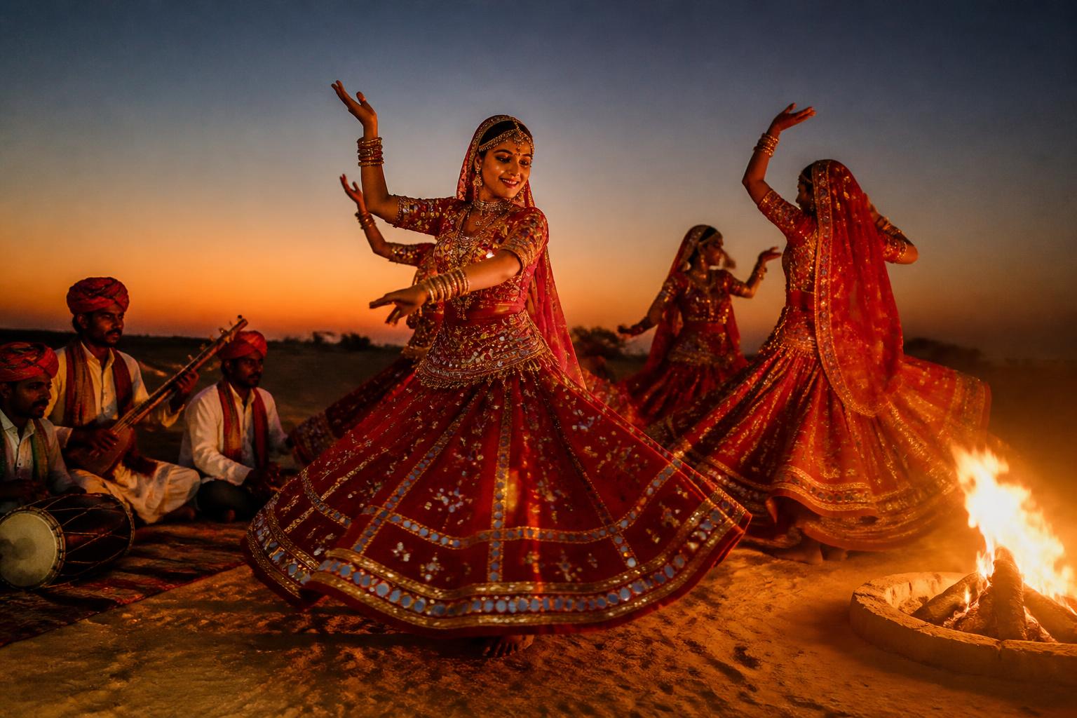 Rajasthani folk dance in traditional attire